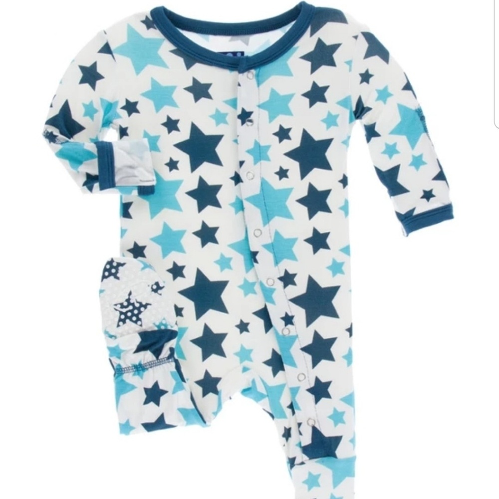 Confetti star footie pajamas